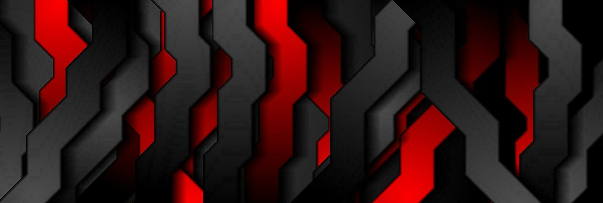 Red and black abstract technology background vector