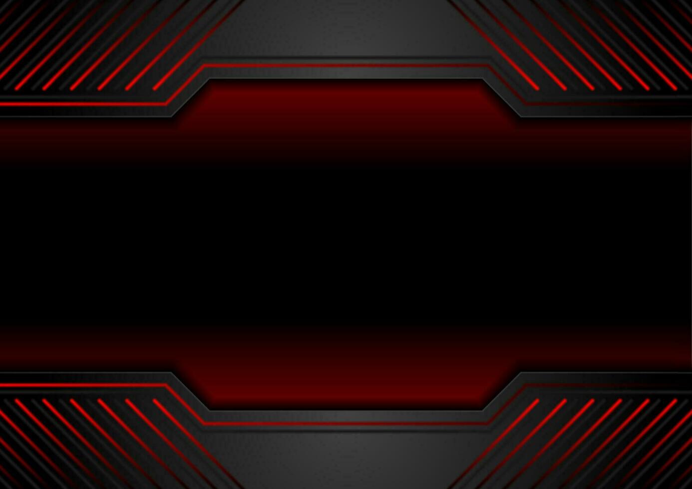 Black and red abstract hi-tech geometry background vector