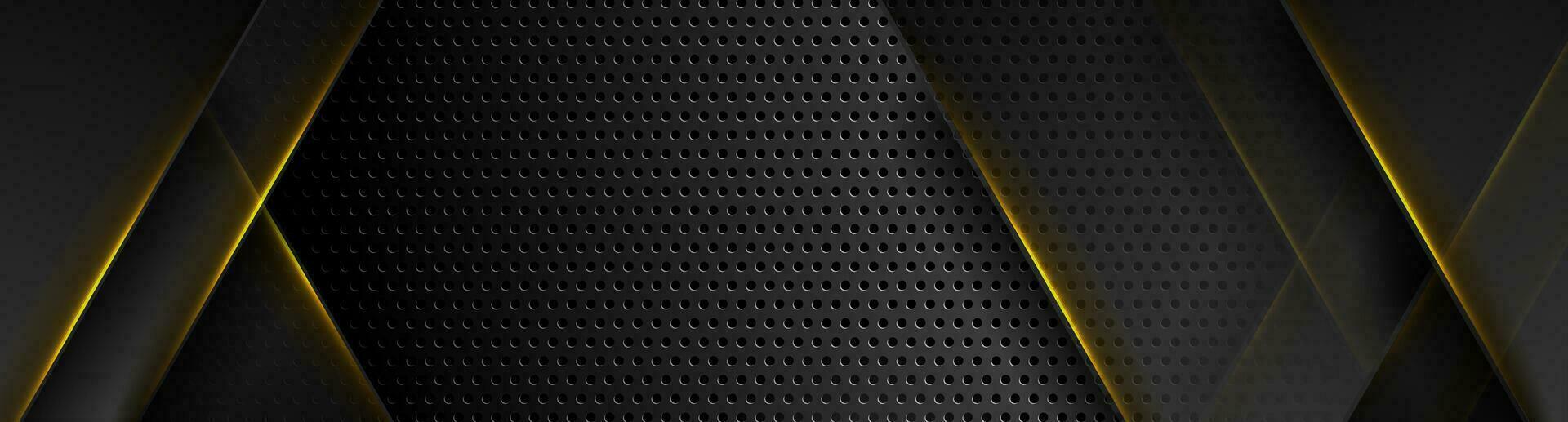 Futuristic technology background with yellow neon lines vector