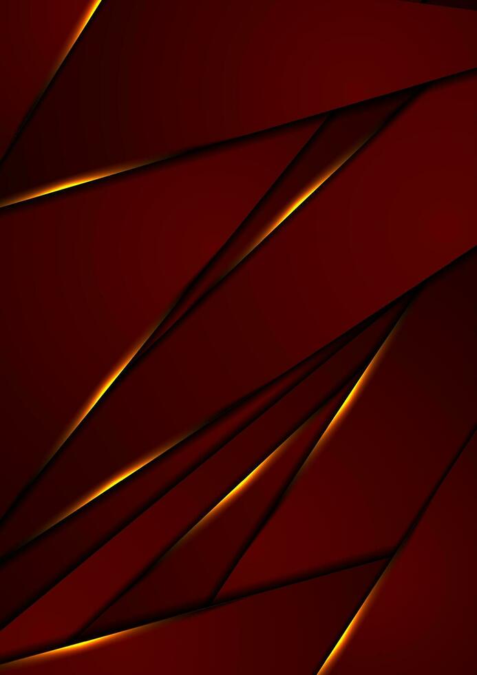 Dark red abstract background with orange glowing light vector