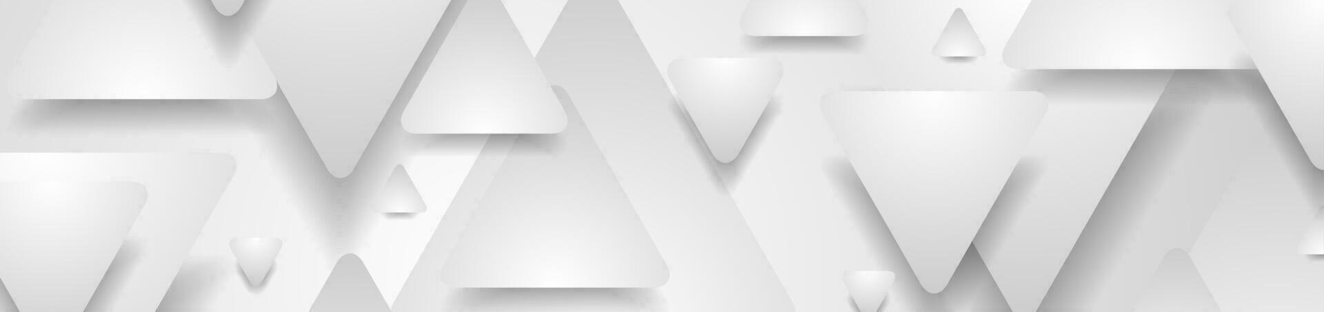 Hi-tech geometric abstract banner with paper triangles vector