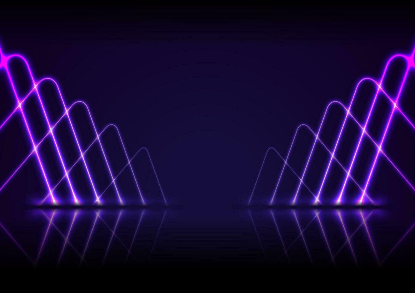 Violet neon laser lines technology retro background vector