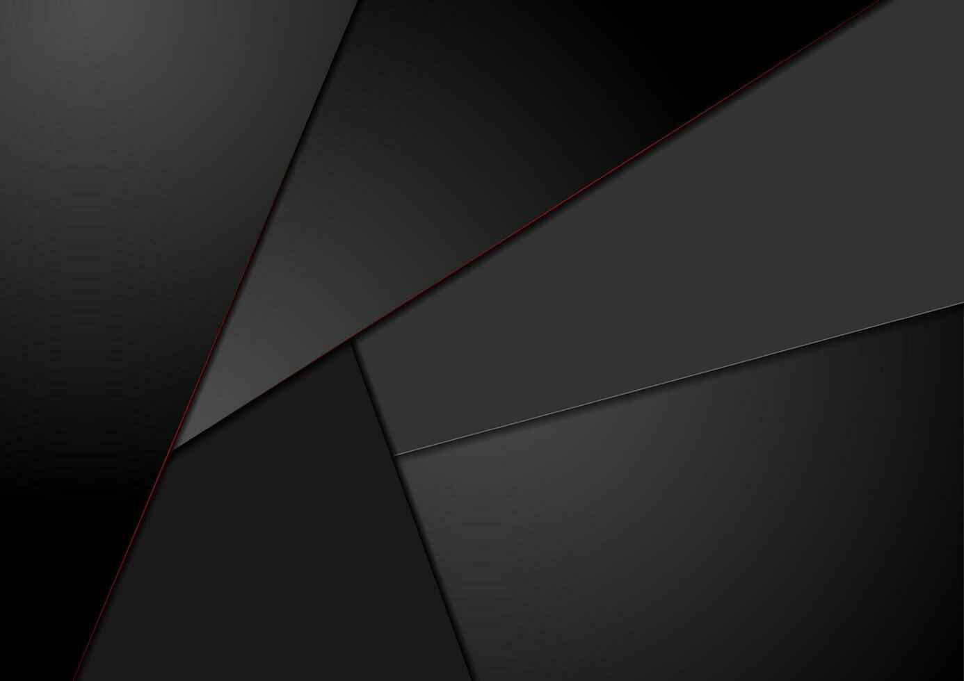 Black tech corporate background with red lines vector