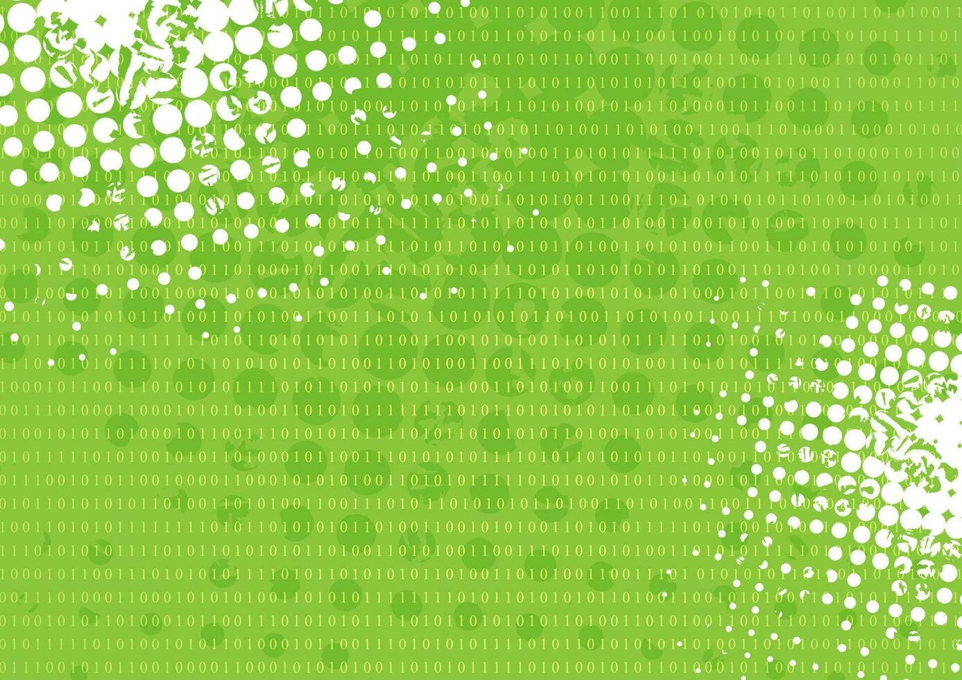 Tech grunge green binary system background vector