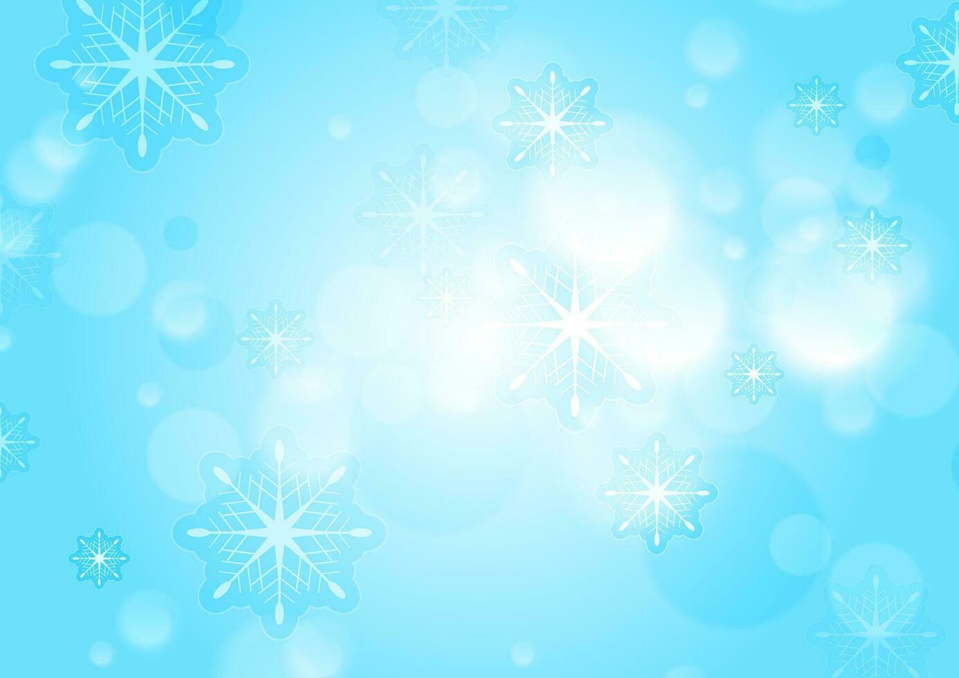 Abstract blue and white bokeh Christmas background vector