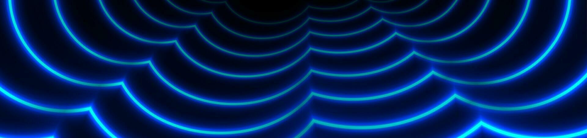 Blue neon wavy lines abstract pattern background vector