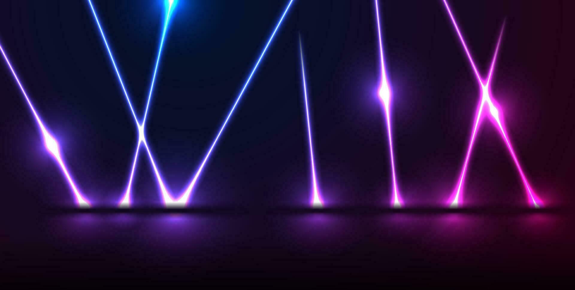 Blue purple neon laser lines technology modern background vector