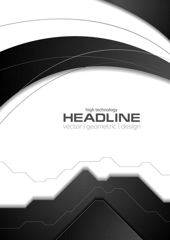 Abstract black white corporate vector flyer background