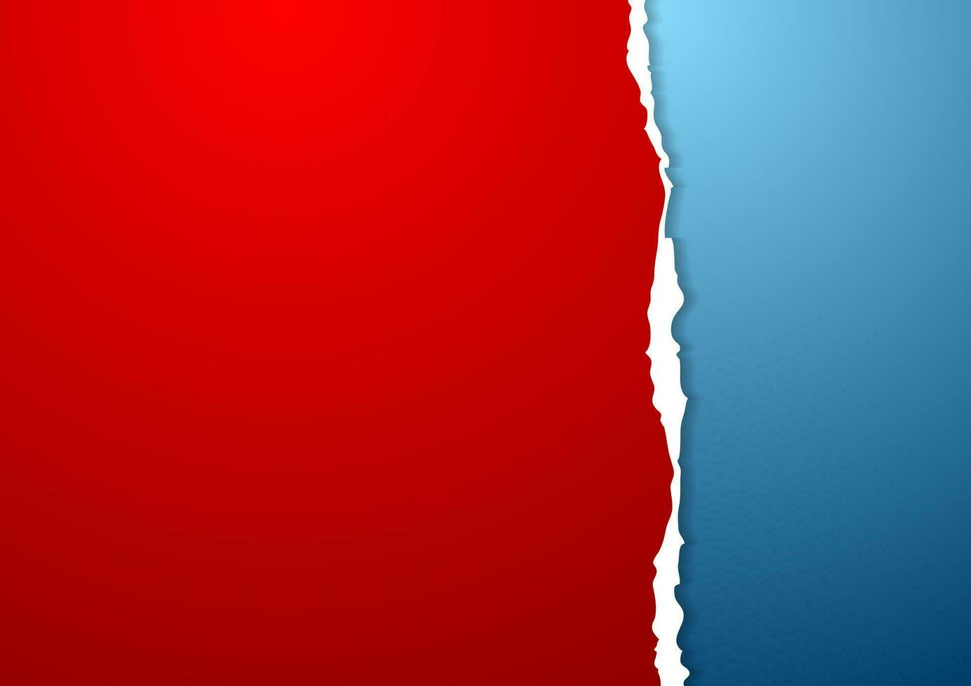 Blue and red paper background with ragged edge vector