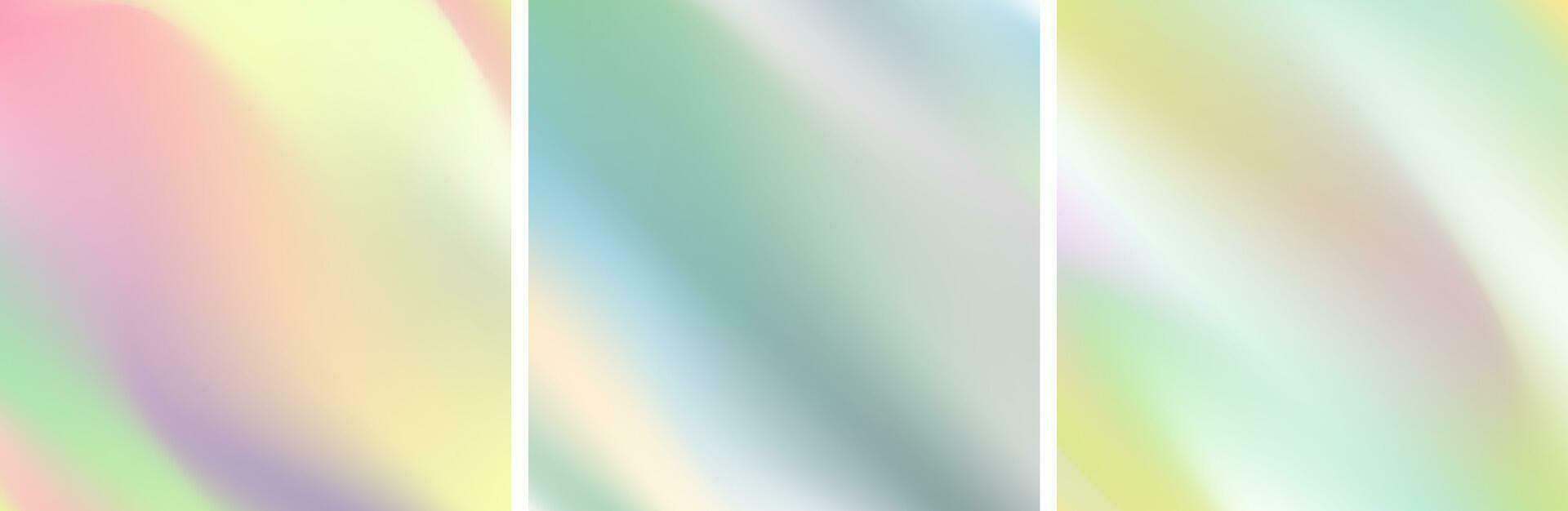 Abstract holographic soft wavy gradient stripes backgrounds vector