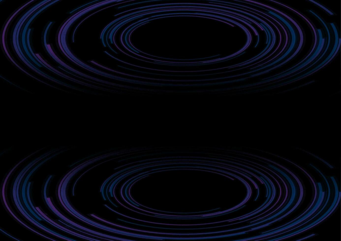 Dark blue purple circular lines abstract futuristic technology background vector