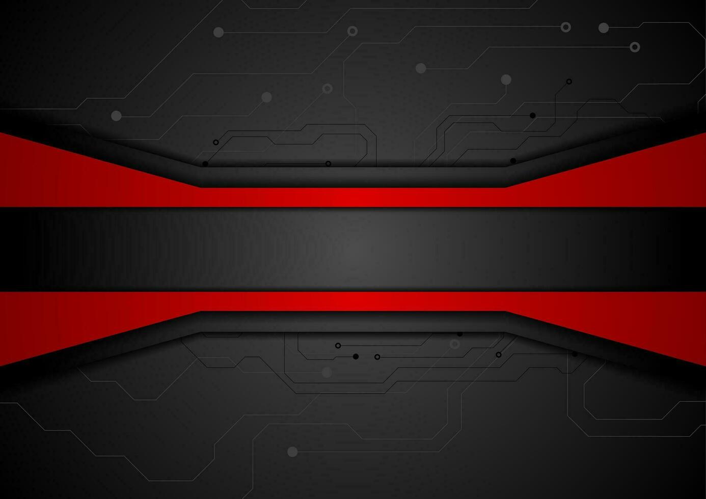 Contrast red black tech abstract background vector