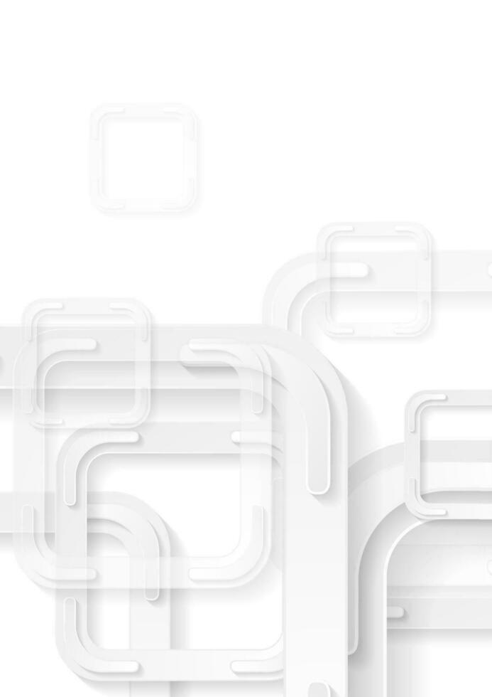 Grey and white squares tech abstract background vector