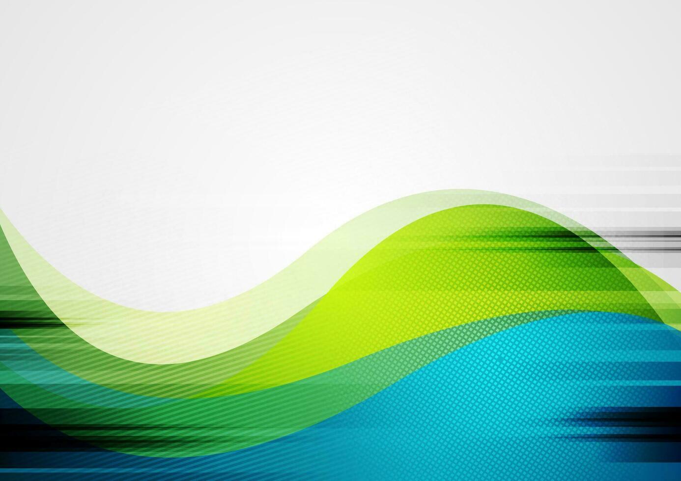 Green and blue abstract grunge wavy background vector