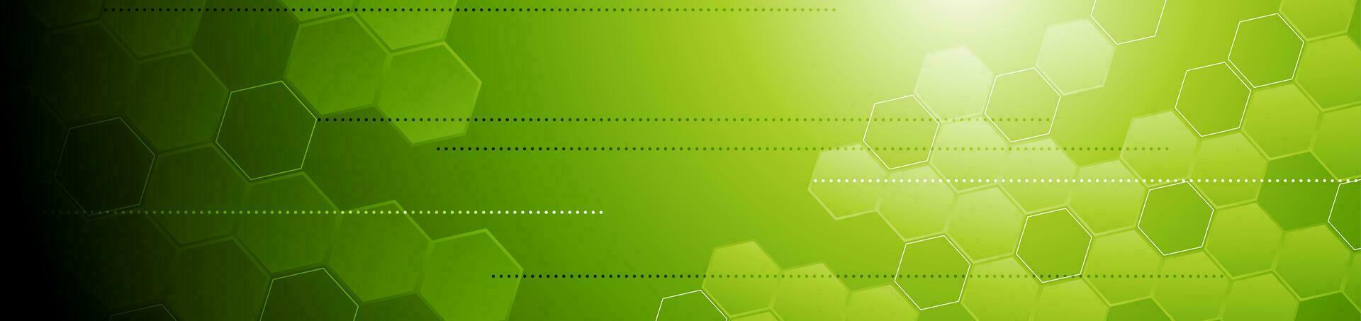 Green tech geometric abstract banner vector