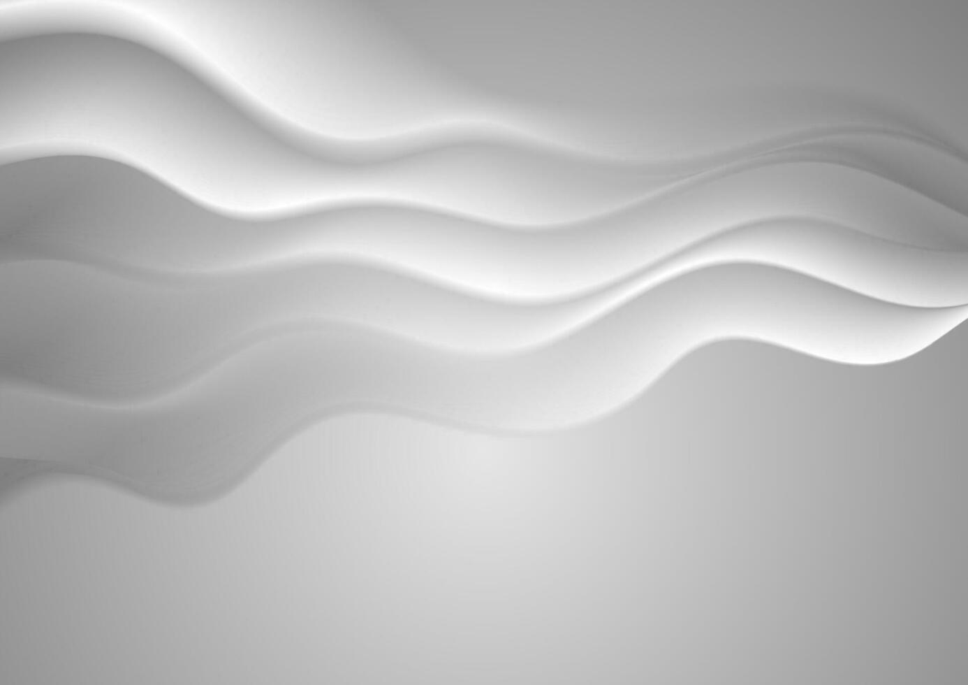 White grey abstract smooth waves vector background