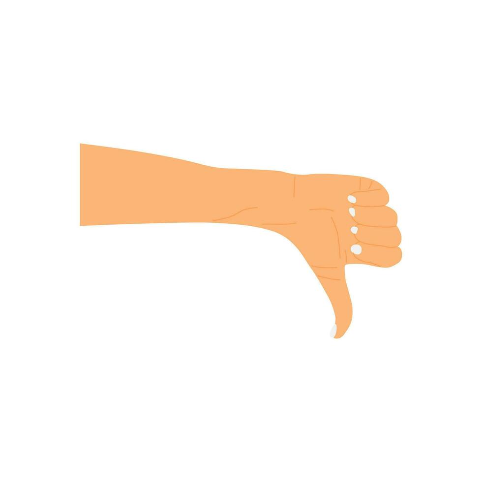 the thumb down gesture indicates dislike vector