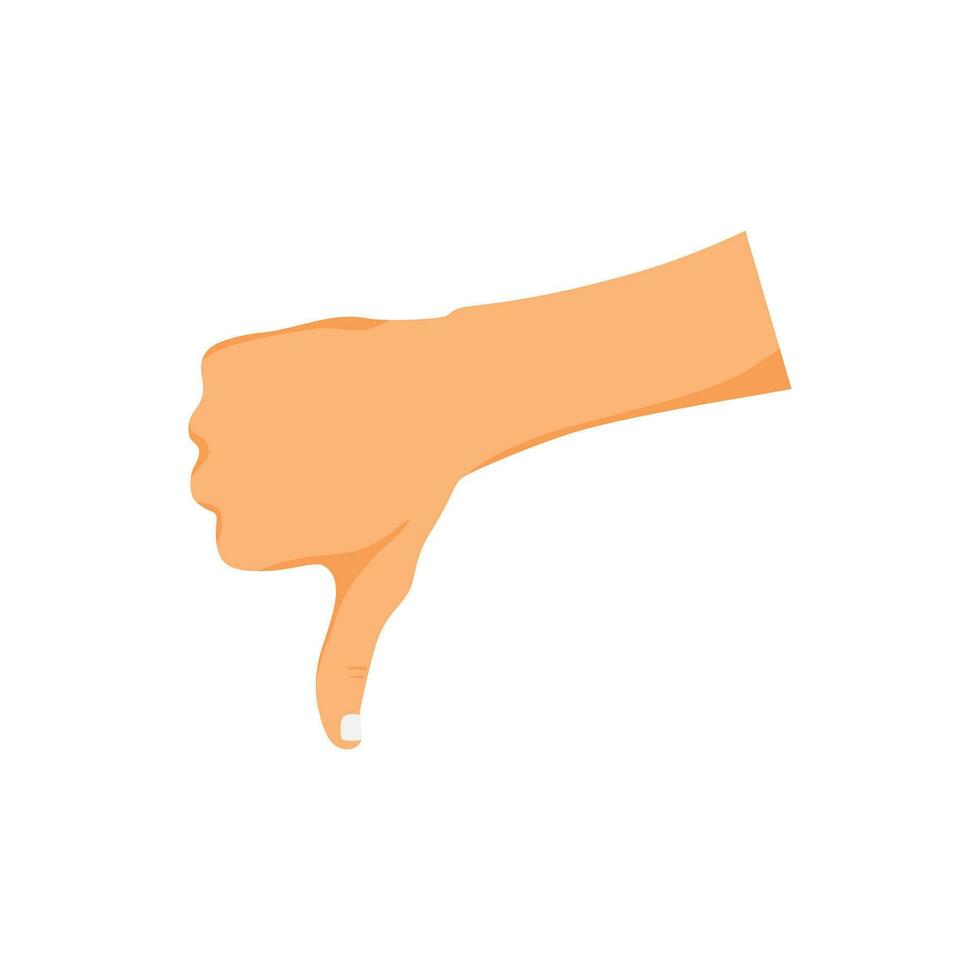 the thumb down gesture indicates dislike vector