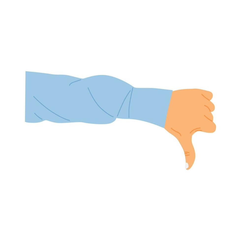 the thumb down gesture indicates dislike vector