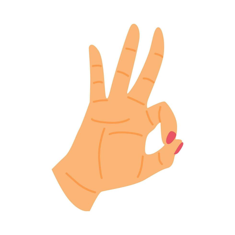 hand gesture with ok sign vector