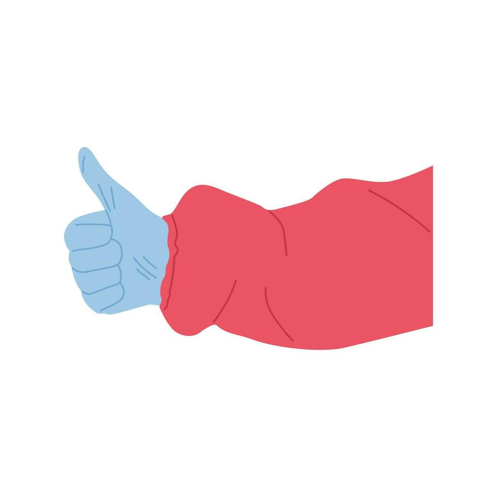 vector illustration of a gesture showing a thumbs up sign like