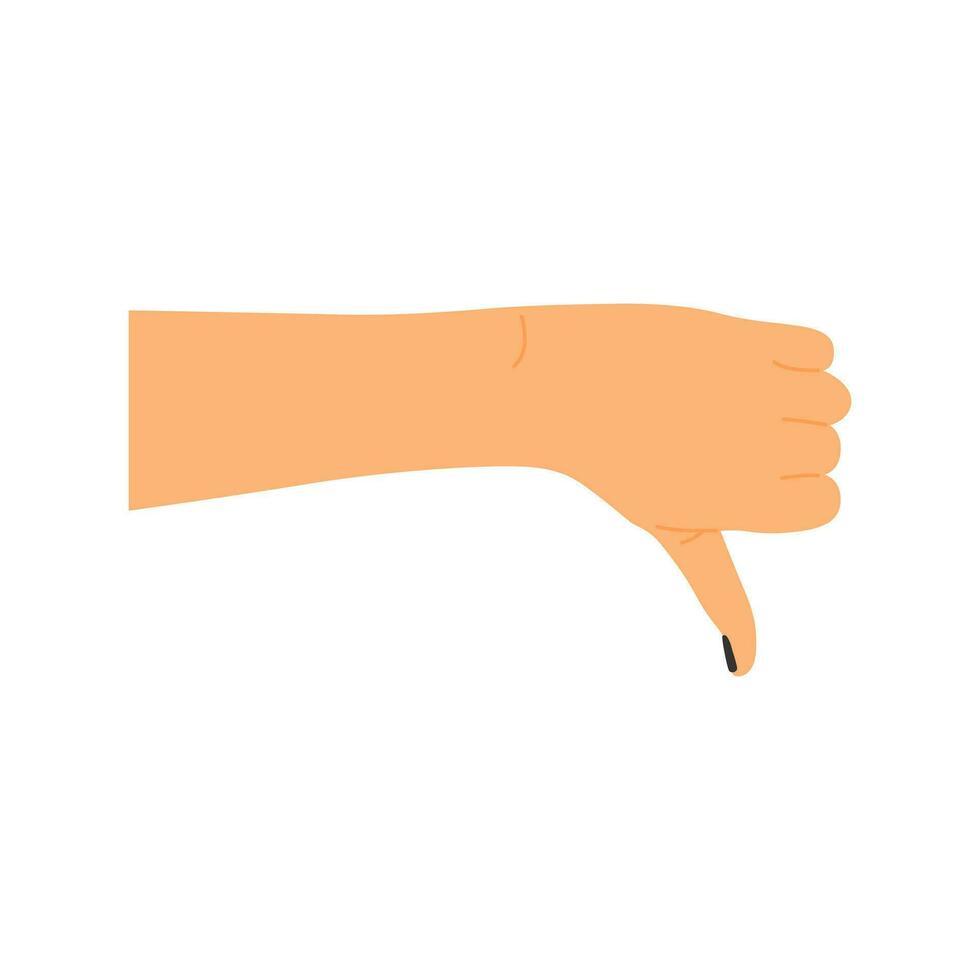 the thumb down gesture indicates dislike vector