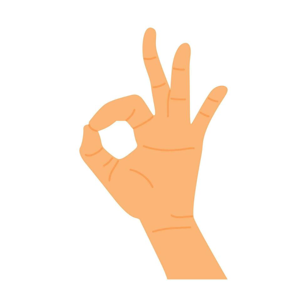 hand gesture with ok sign vector