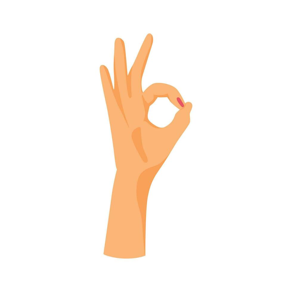 hand gesture with ok sign vector