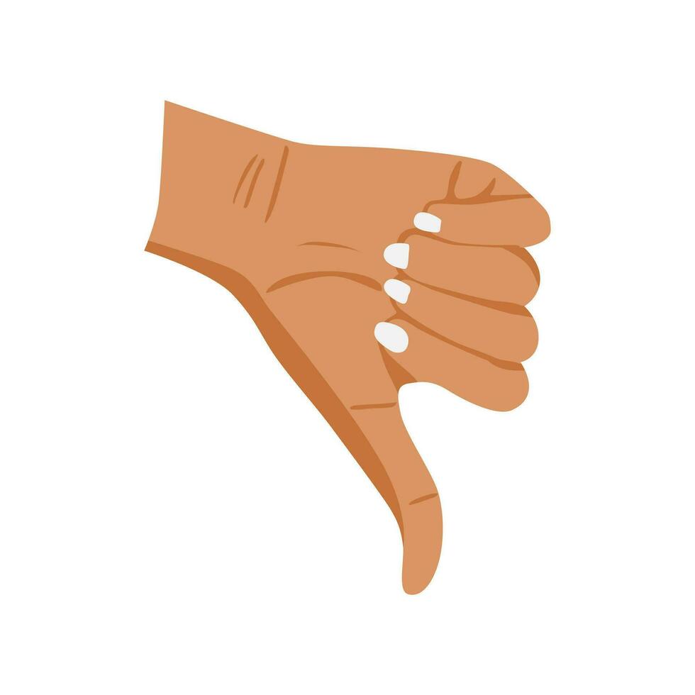 the thumb down gesture indicates dislike vector