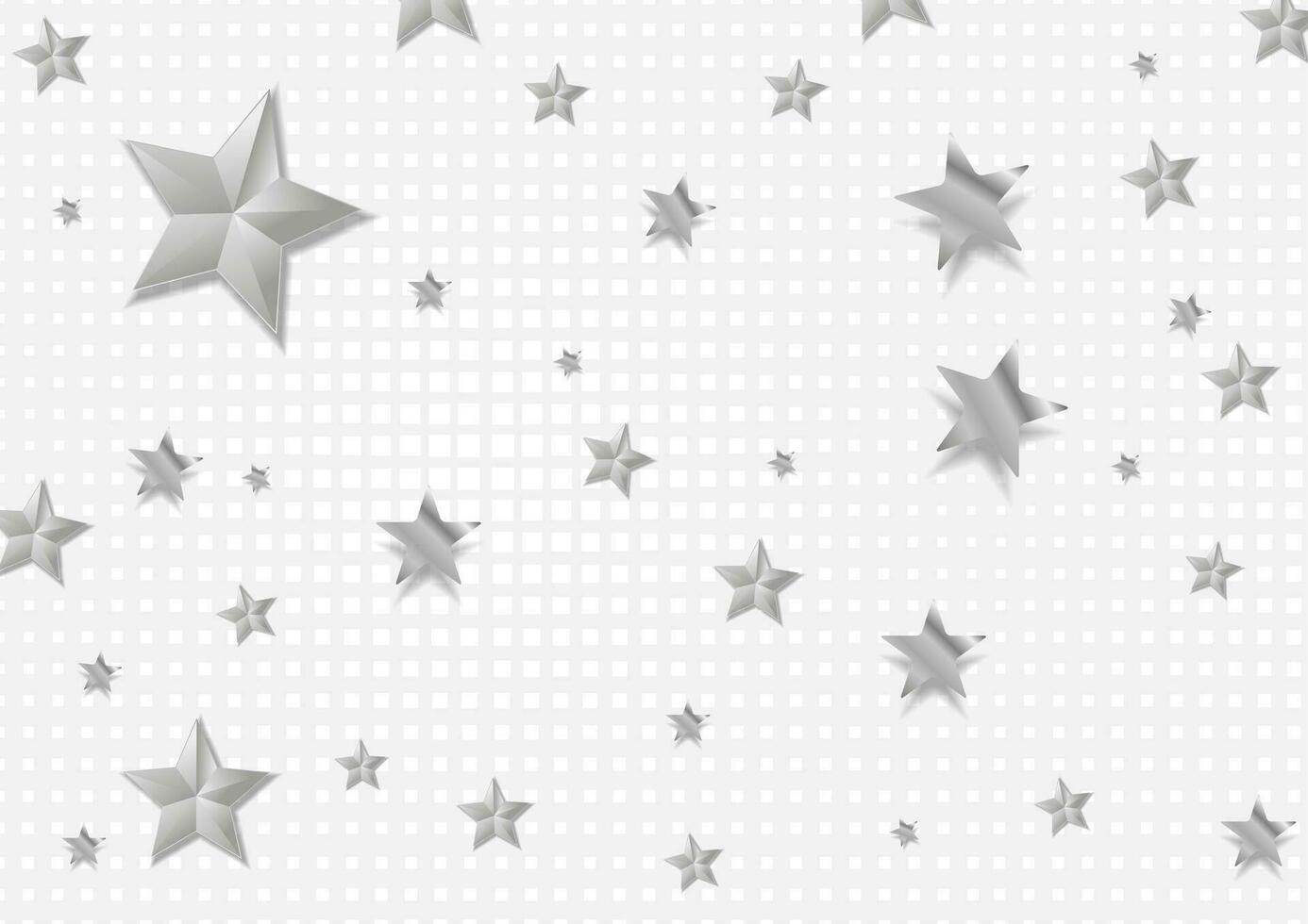 Grey metallic stars abstract background vector