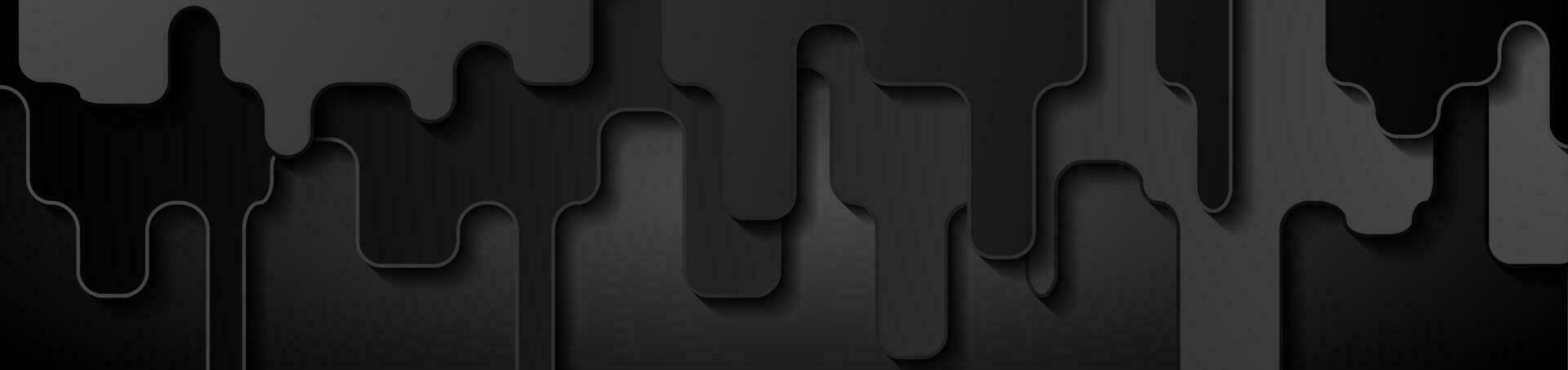 Abstract black geometric corporate paper shapes banner vector