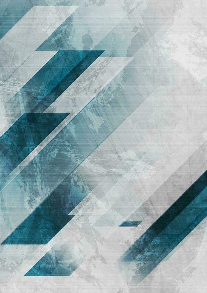 Blue and grey grunge stripes abstract tech background vector