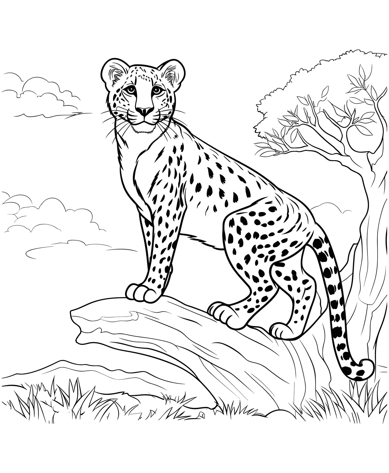 Realistic Cheetah coloring pages 26733074 Vector Art at Vecteezy