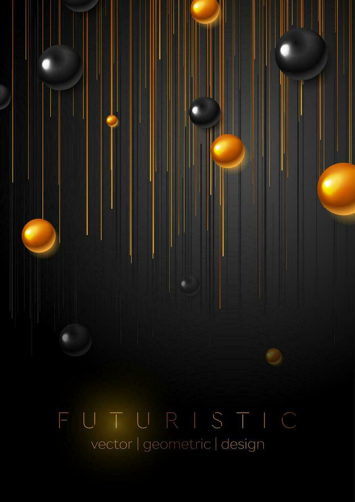 Bronze and black abstract tech flyer design vector