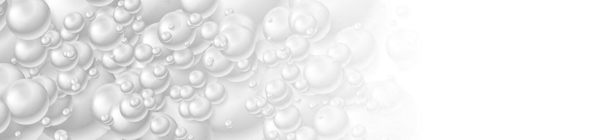 Grey tech minimal background with 3d glossy beads vector