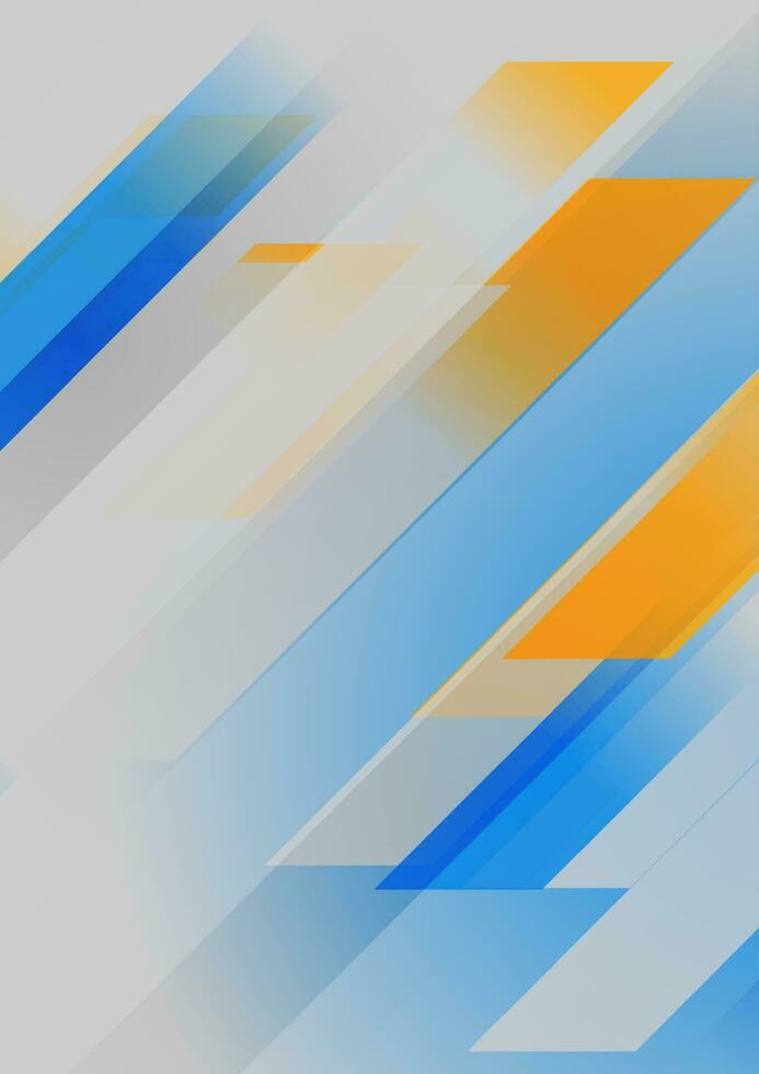 Blue, grey and orange stripes abstract tech background vector
