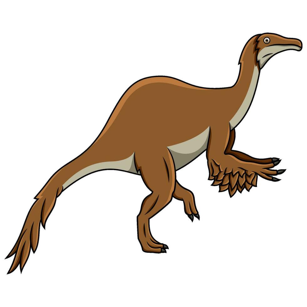 dibujos animados deinocheirus aislado en blanco antecedentes vector
