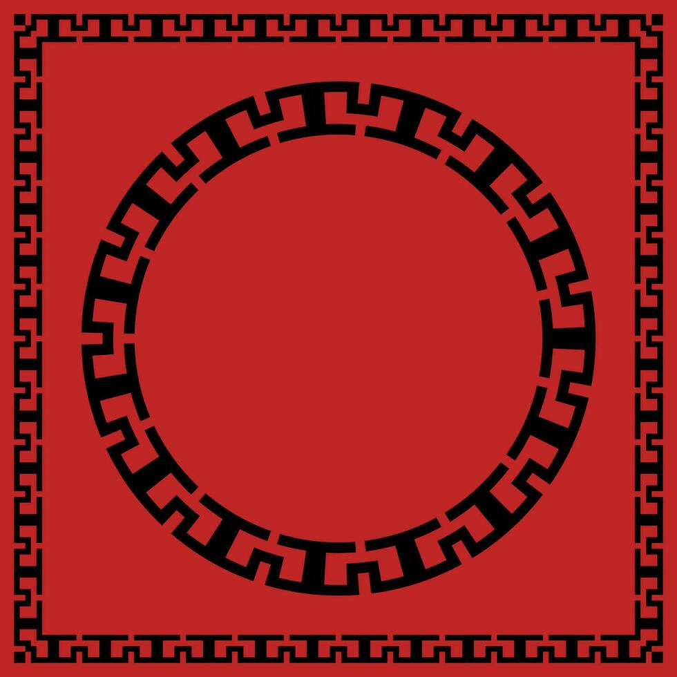 Asian style premium pattern with circle and frame vector