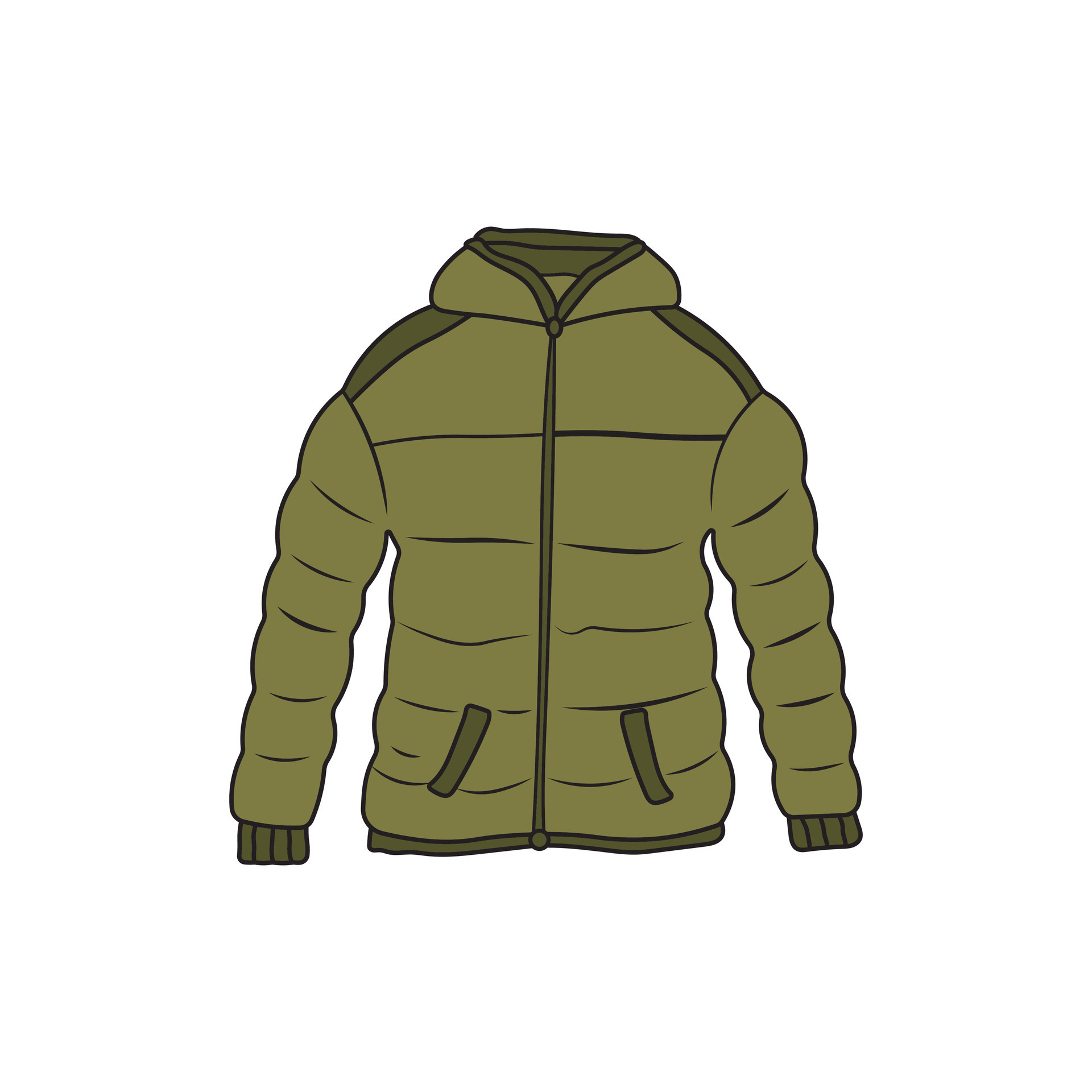 Kids drawing Cartoon Vector illustration winter jacket icon Isolated on