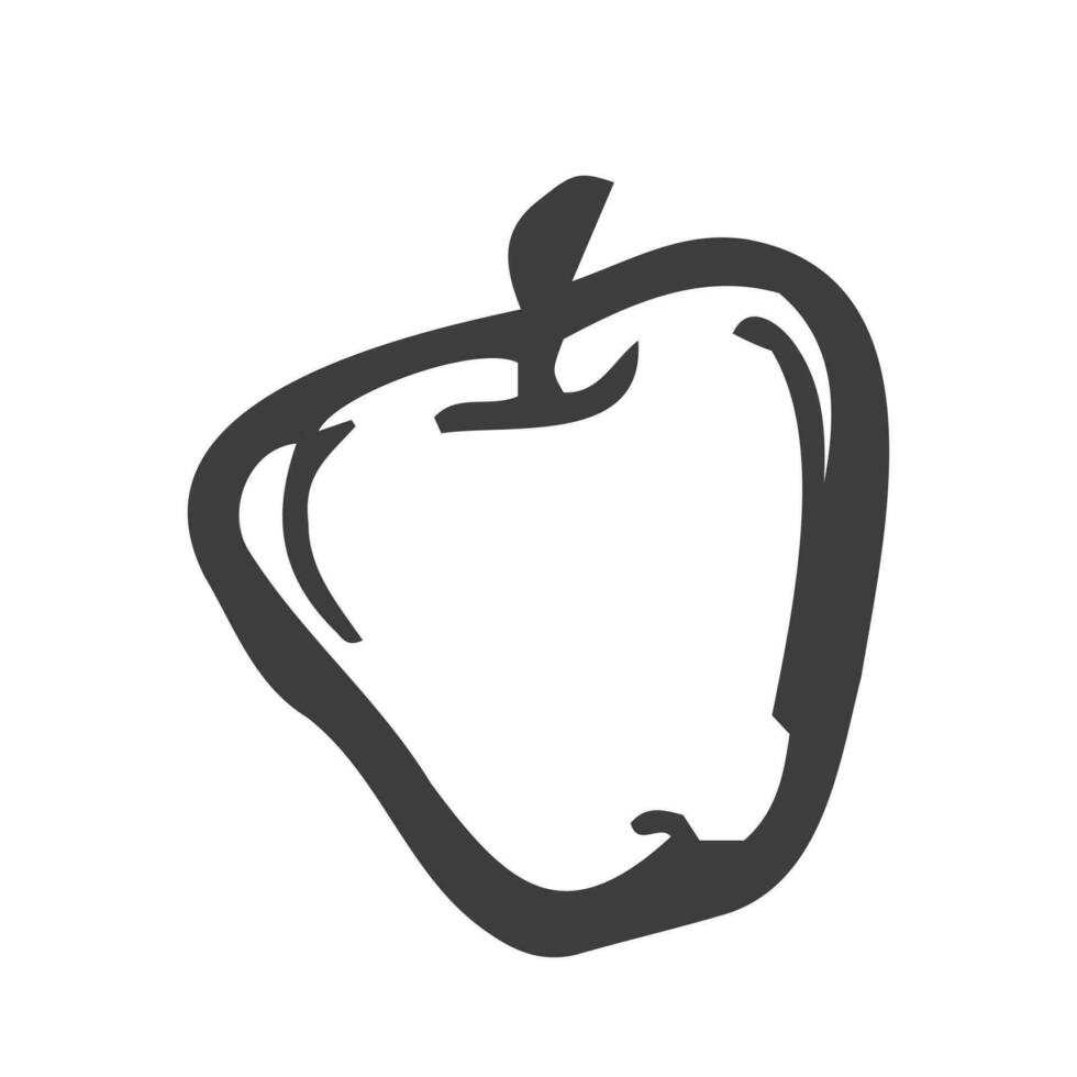 icono de doodle de contorno dibujado a mano de fruta de manzana. fruta fresca y saludable - ilustración de dibujo de vector de manzana para impresión, web, móvil e infografía aislado sobre fondo blanco.