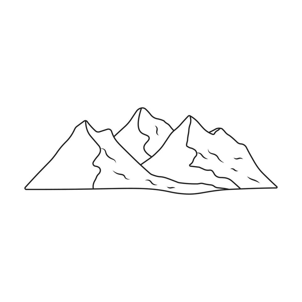 niños dibujo dibujos animados vector ilustración montaña rango icono aislado en blanco antecedentes