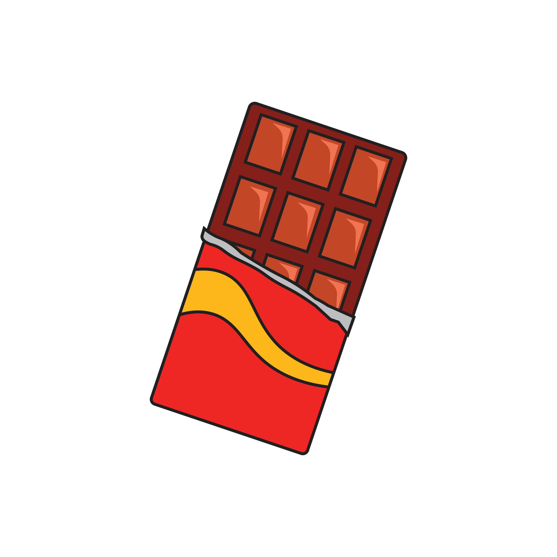 Kids drawing Cartoon Vector illustration chocolate bar icon Isolated on