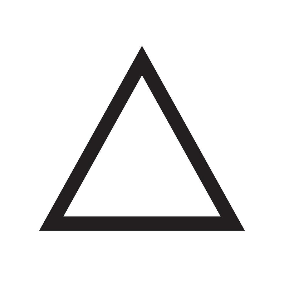 Up arrow triangle or pyramid line art vector icon for apps and websites.