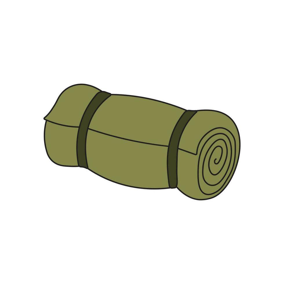 Kids drawing Cartoon Vector illustration sleeping bag icon Isolated on White Background 26733394