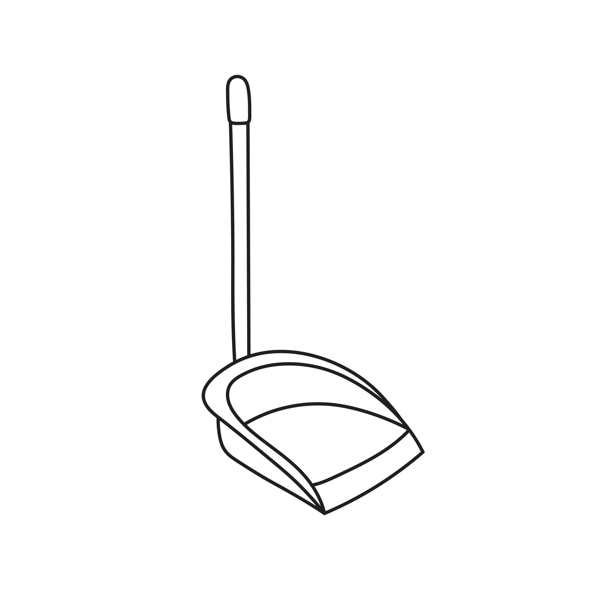 Hand drawn Kids drawing Cartoon Vector illustration long handle dustpan