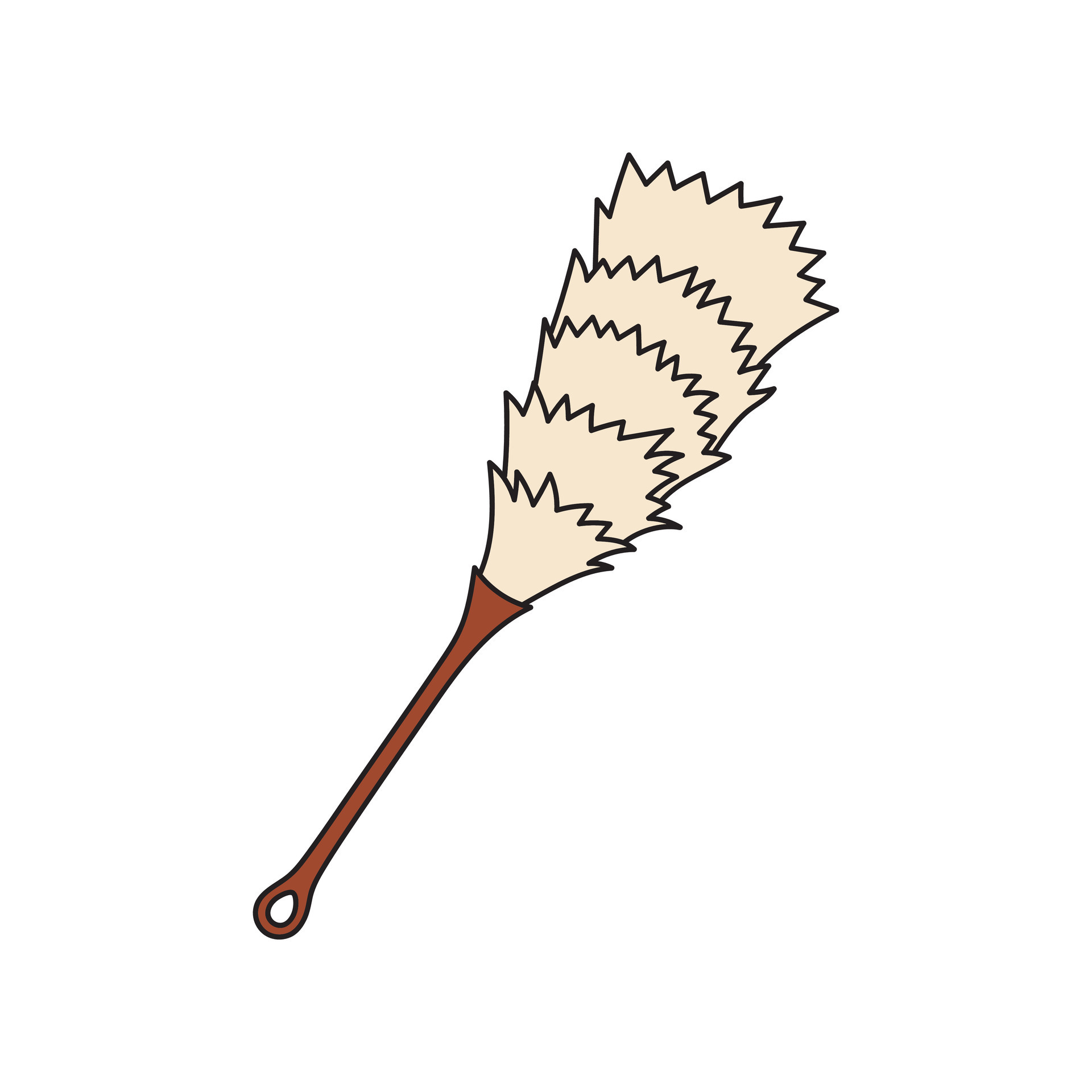Kids drawing Cartoon Vector illustration feather duster Isolated on