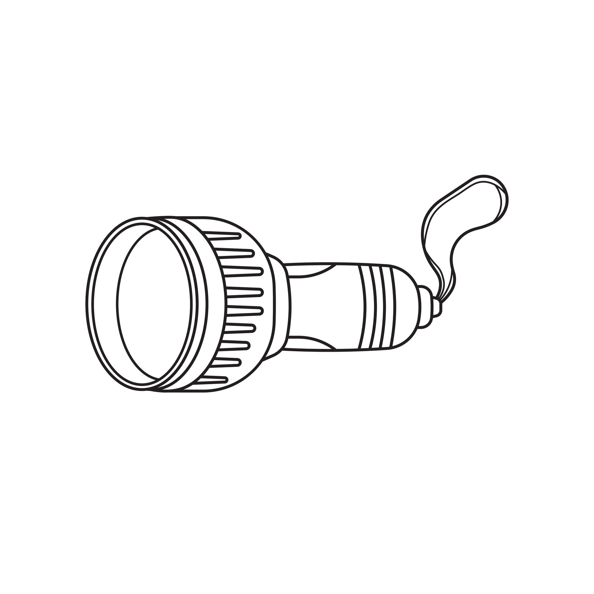 Hand drawn Kids drawing Cartoon Vector illustration flashlight icon