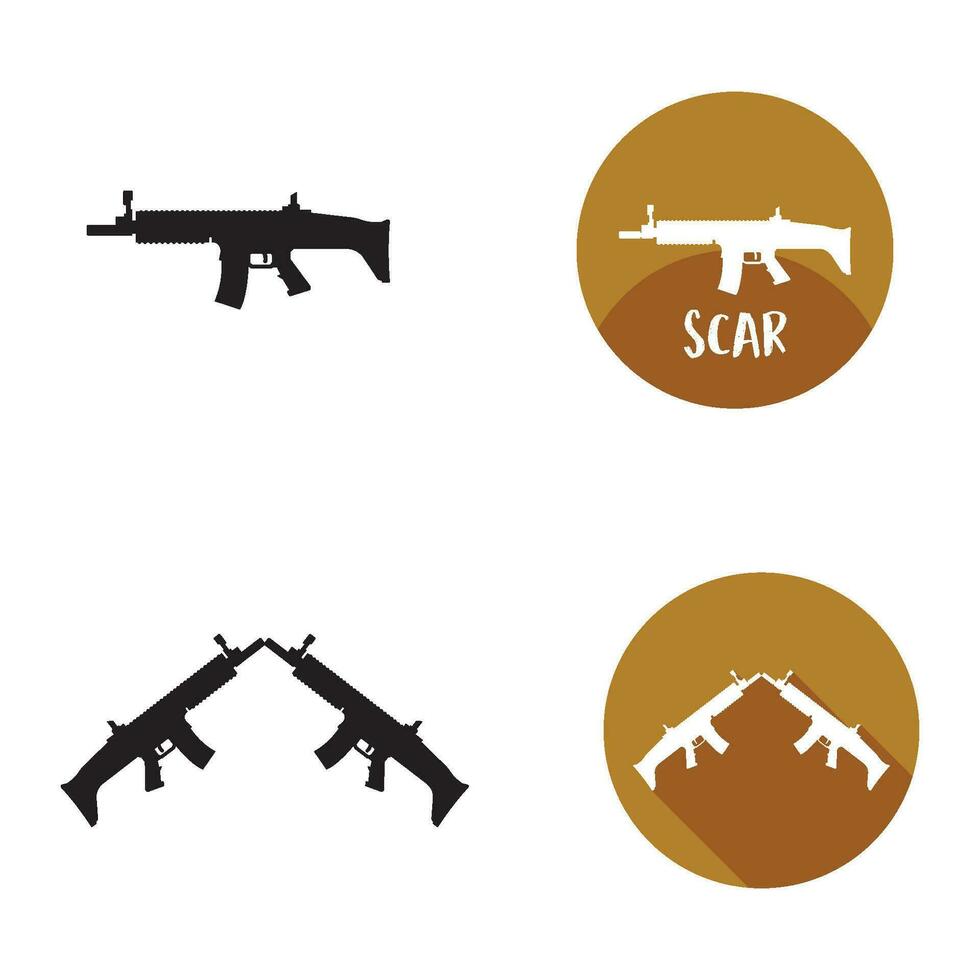 cicatriz pistola icono vector