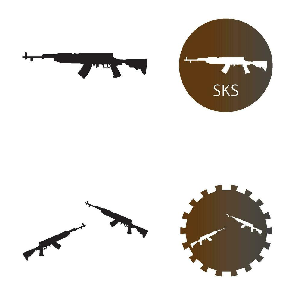 armas de fuego icono vector