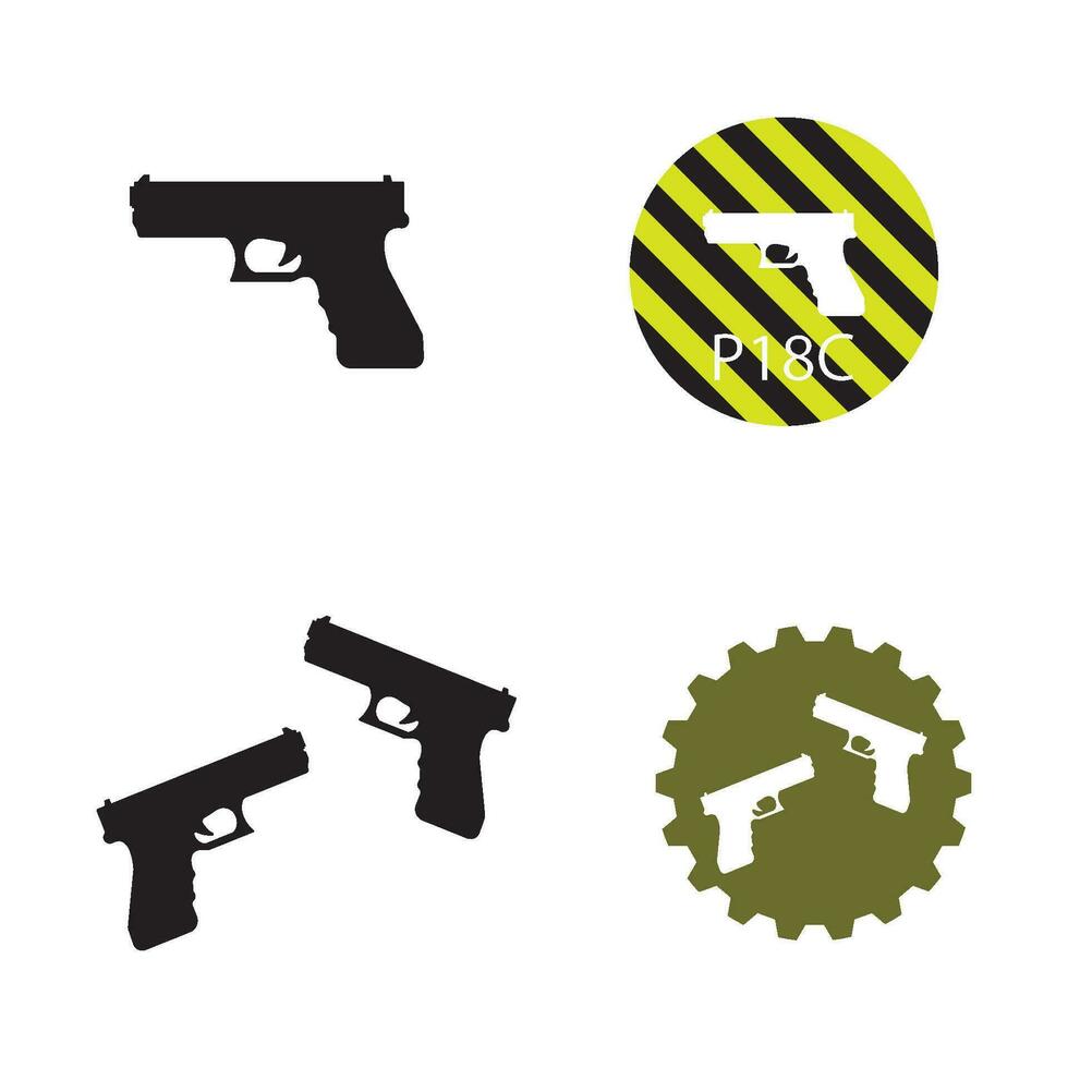 armas de fuego icono vector